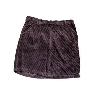 Vintage Quizz‎ New York Black Corduroy Mini Skirt Chevron 100% Cotton goth 11/12